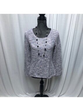 JH Collectibles Sweater Womens Size Medium Lavender Silver Metallic Long Sleeve